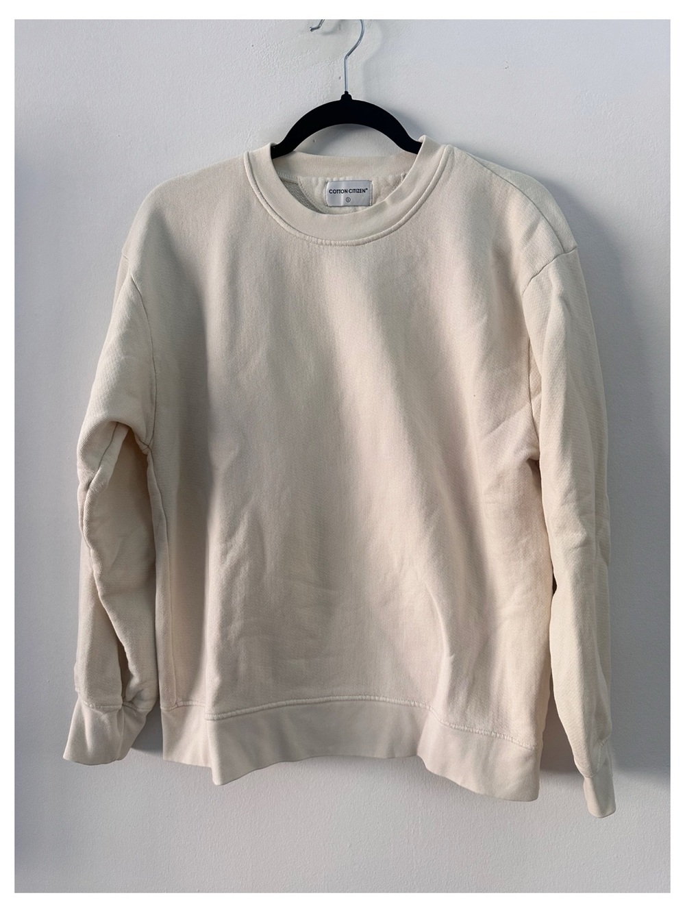 Cotton citizen Basic Crewneck sweatshirt yellowish color size small 100% cotton